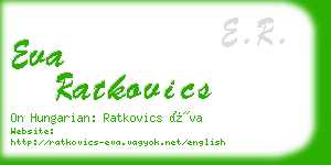 eva ratkovics business card